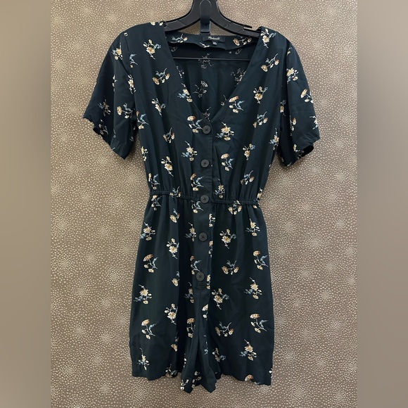 🔥🔥🔥Madewell Button-Front Day Romper in Daisies XXS - Picture 2 of 10